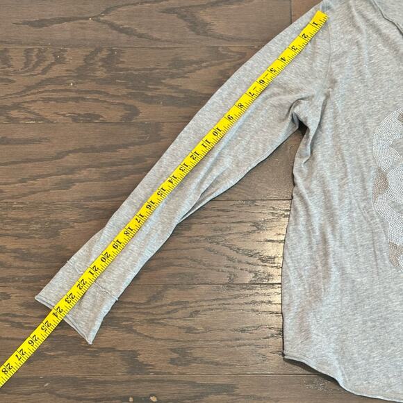 ZADIG & VOLTAIRE Tunisien Camo Strass Skull Henley Grey Size Medium - Picture 6 of 8